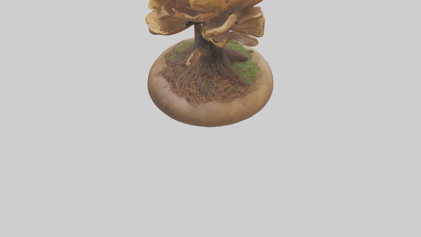 Rooting Flower Sculpture model VR / AR / low-poly