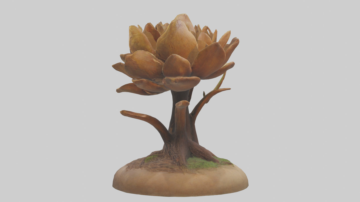Rooting Flower Sculpture model VR / AR / low-poly