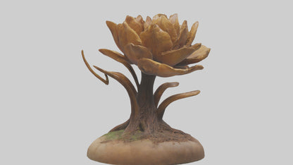 Rooting Flower Sculpture model VR / AR / low-poly