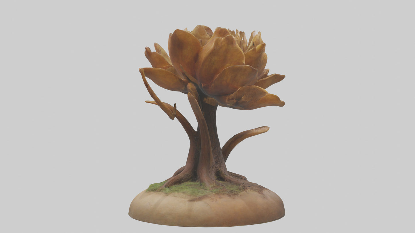 Rooting Flower Sculpture model VR / AR / low-poly