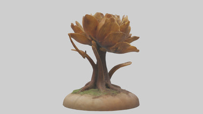 Rooting Flower Sculpture model VR / AR / low-poly