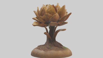 Rooting Flower Sculpture model VR / AR / low-poly