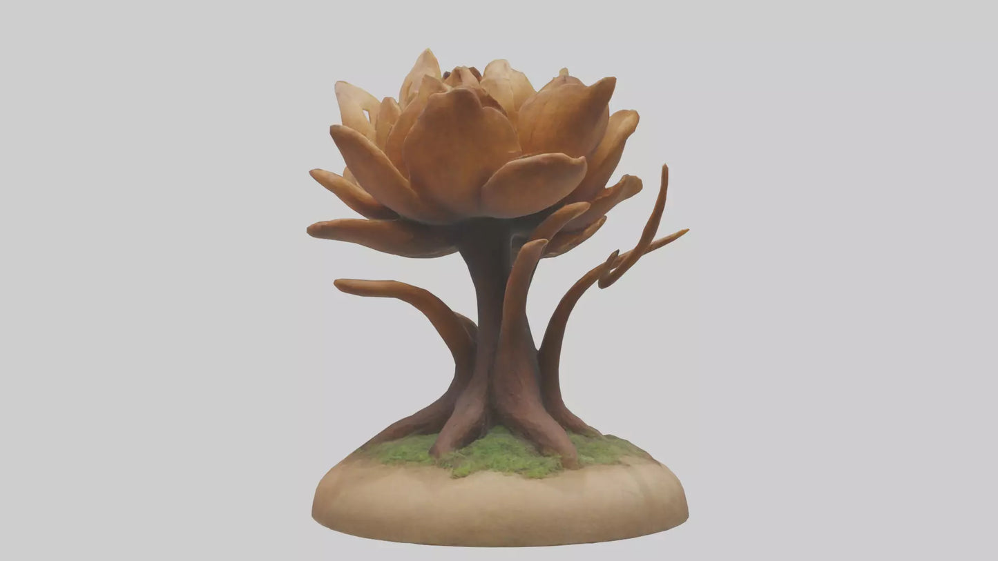 Rooting Flower Sculpture model VR / AR / low-poly