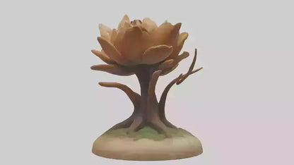 Rooting Flower Sculpture model VR / AR / low-poly