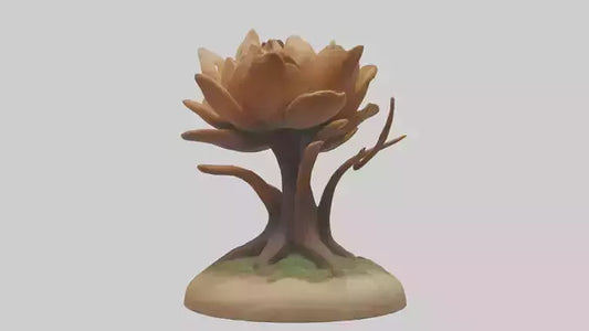 Rooting Flower Sculpture model VR / AR / low-poly