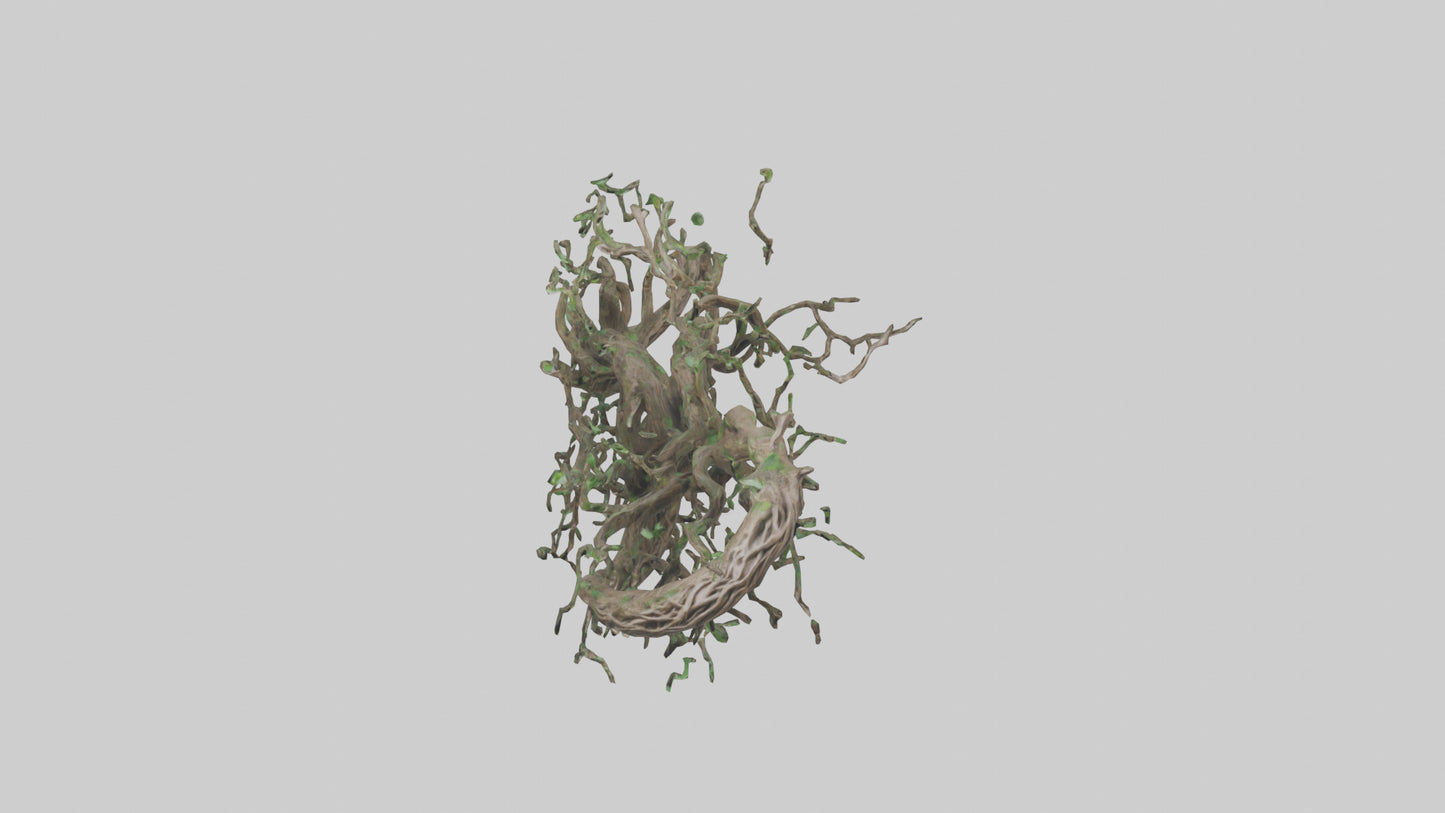 3D model Roots and Vines Sculpture model VR / AR / low-poly