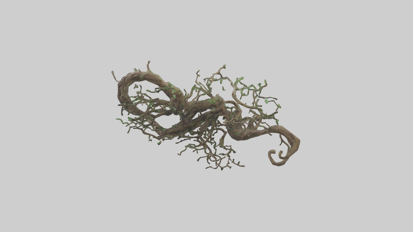 3D model Roots and Vines Sculpture model VR / AR / low-poly