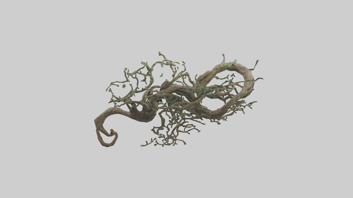 3D model Roots and Vines Sculpture model VR / AR / low-poly