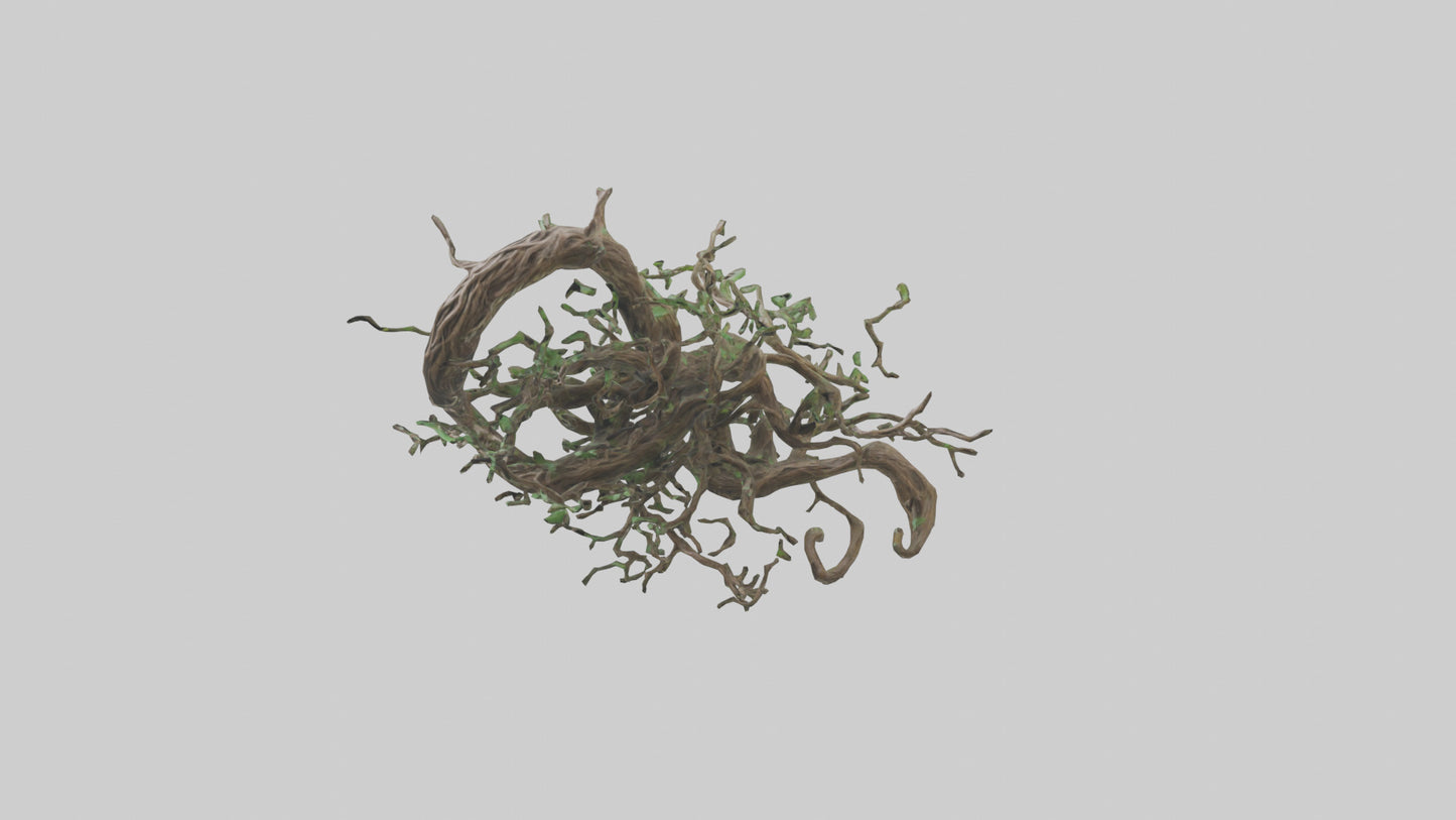 3D model Roots and Vines Sculpture model VR / AR / low-poly