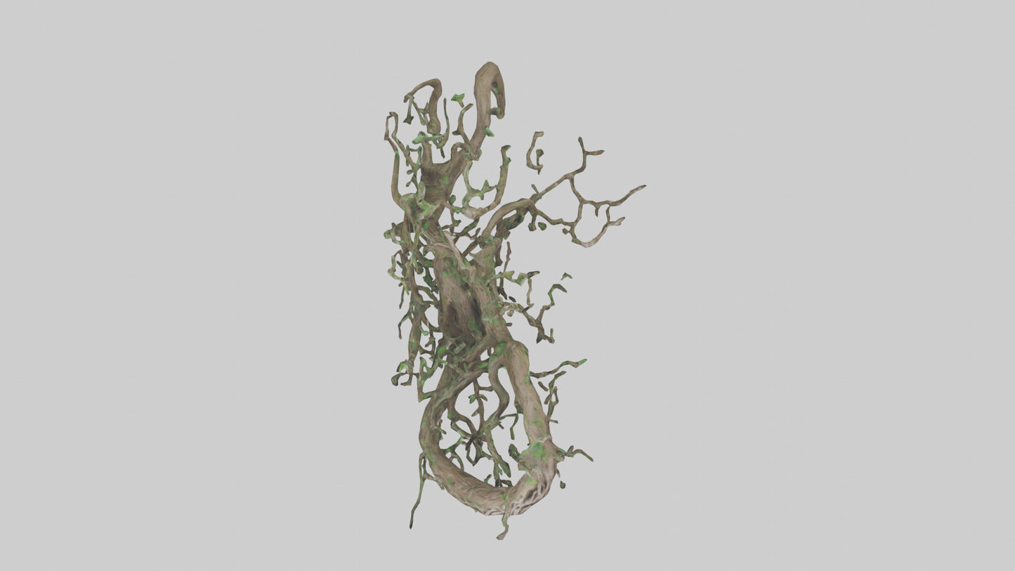 3D model Roots and Vines Sculpture model VR / AR / low-poly