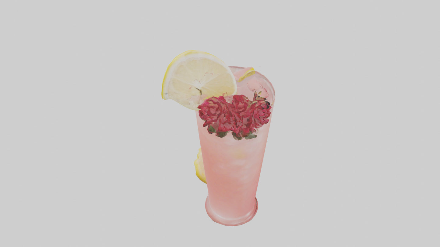 Rose lemonade model VR / AR / low-poly