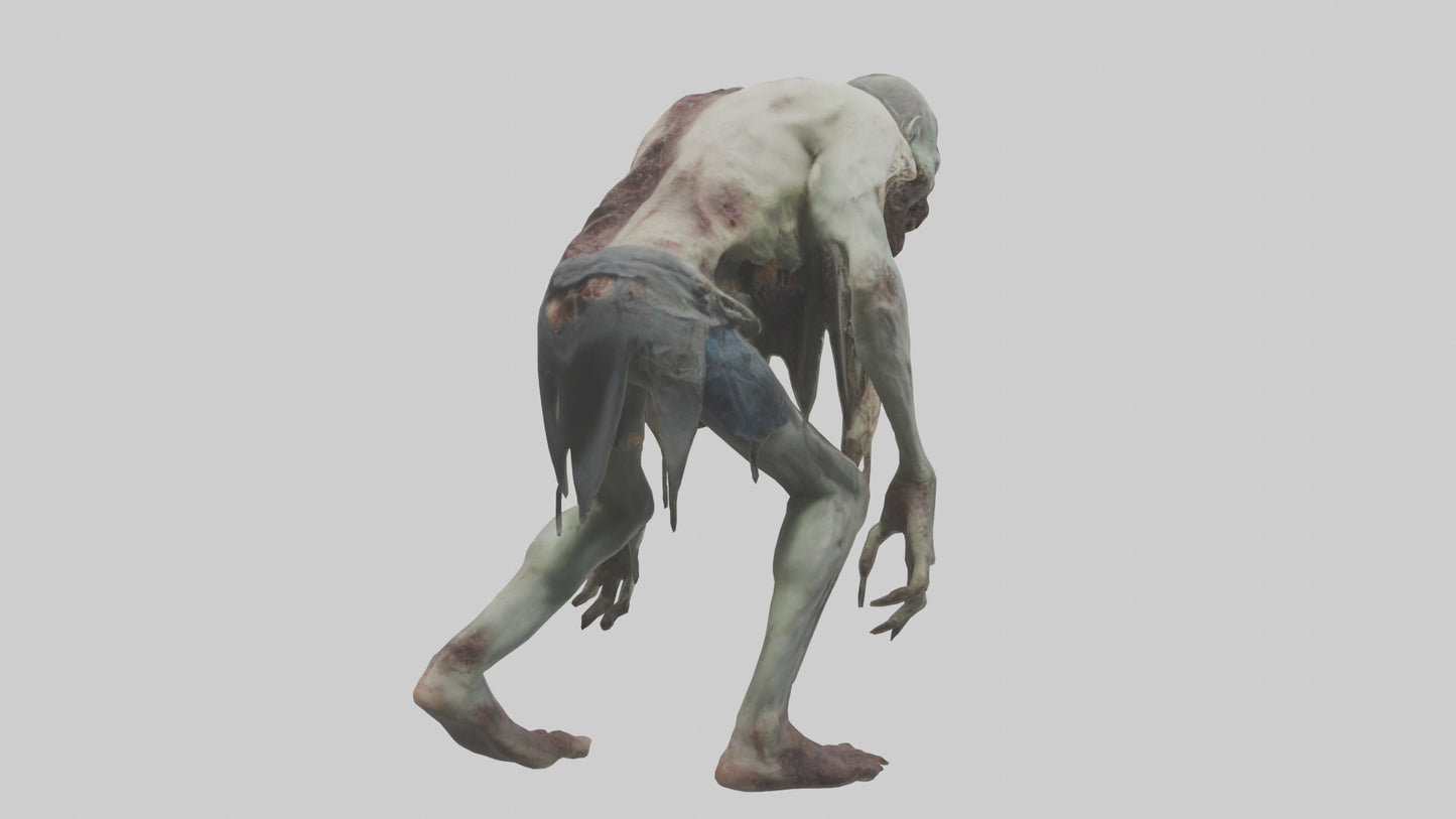 3D model Rotting Zombie model 2 VR / AR / low-poly