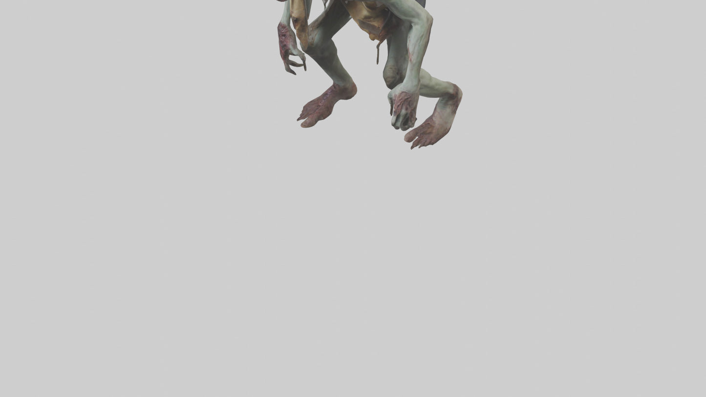 3D model Rotting Zombie model 2 VR / AR / low-poly