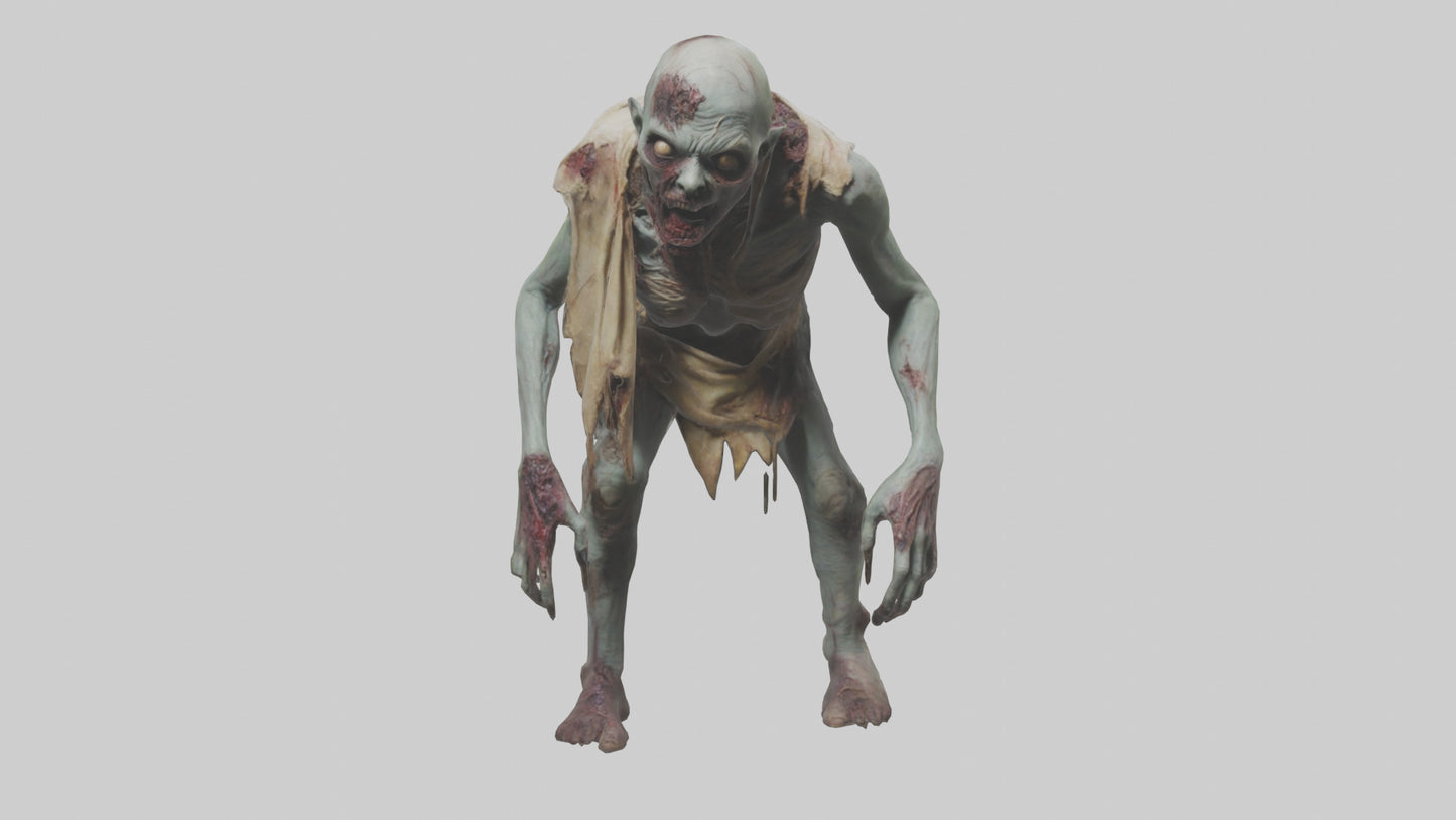 3D model Rotting Zombie model 2 VR / AR / low-poly