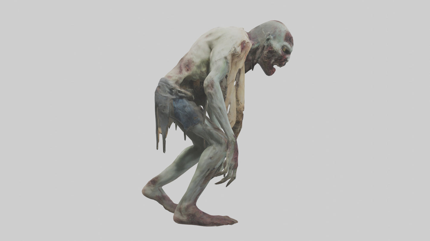 3D model Rotting Zombie model 2 VR / AR / low-poly