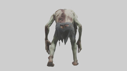 3D model Rotting Zombie model 2 VR / AR / low-poly