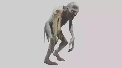 3D model Rotting Zombie model 2 VR / AR / low-poly