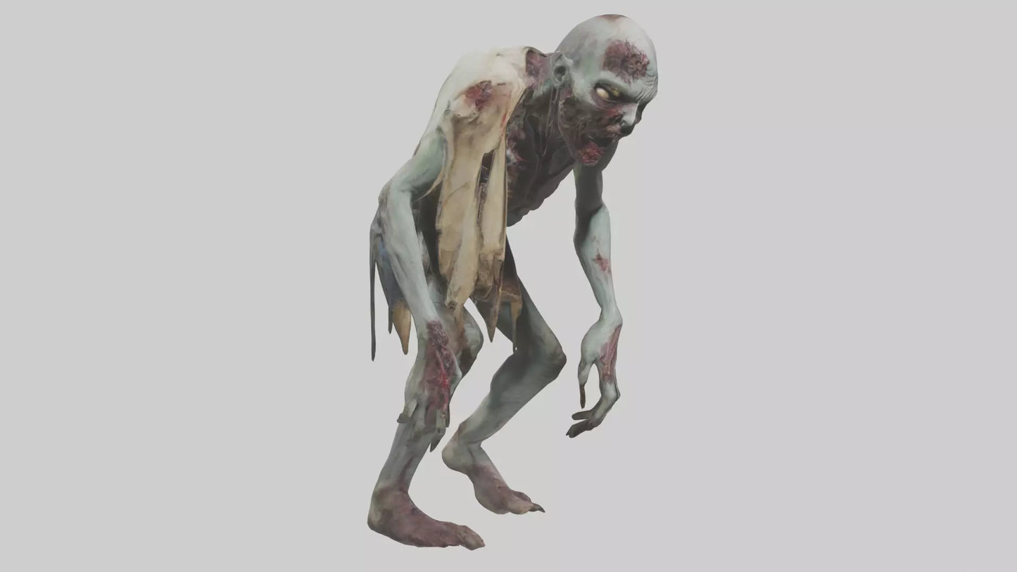3D model Rotting Zombie model 2 VR / AR / low-poly