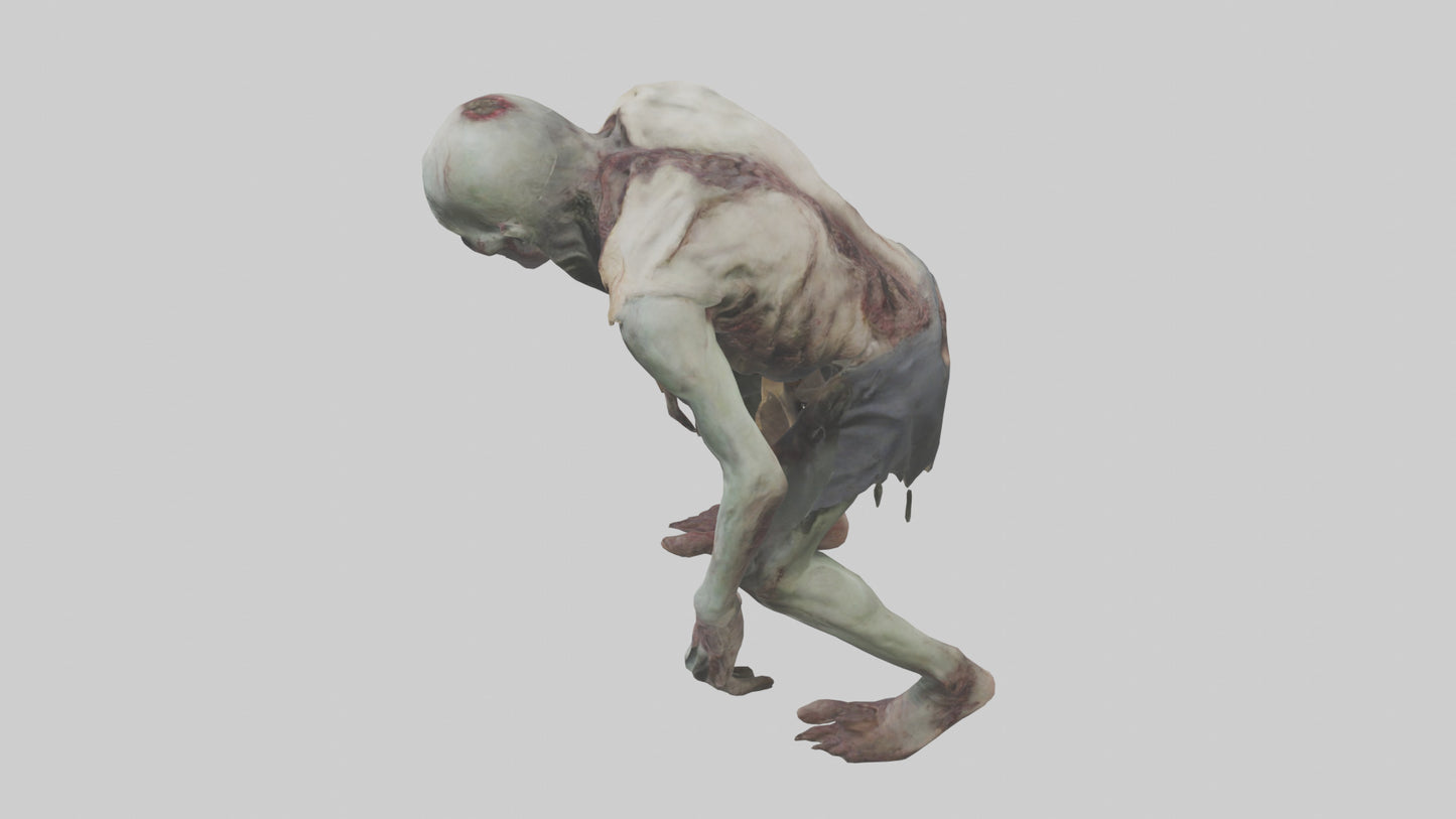 3D model Rotting Zombie model 2 VR / AR / low-poly