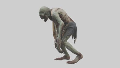3D model Rotting Zombie model 2 VR / AR / low-poly