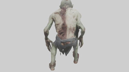 3D model Rotting Zombie model 2 VR / AR / low-poly