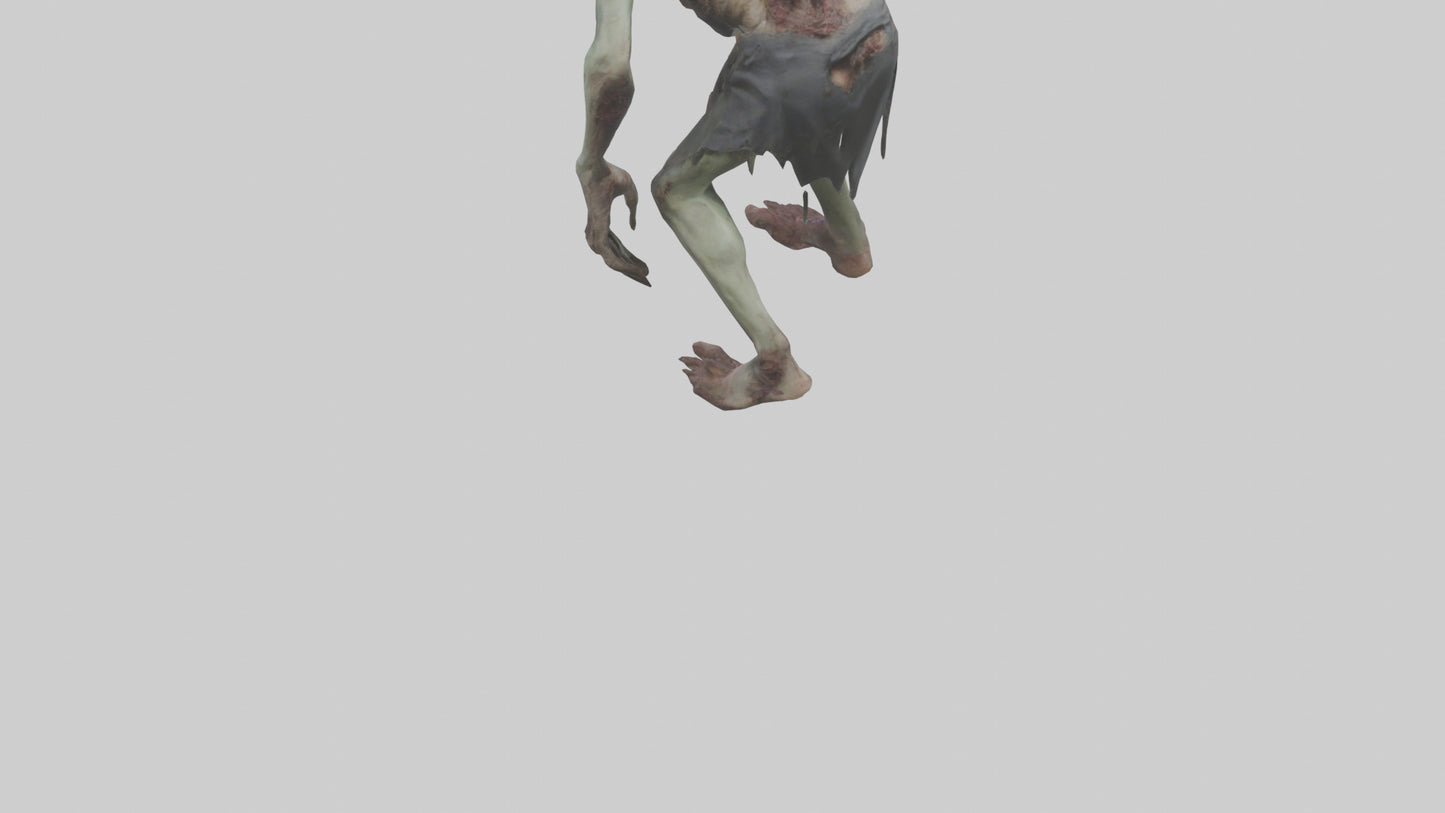 3D model Rotting Zombie model 2 VR / AR / low-poly