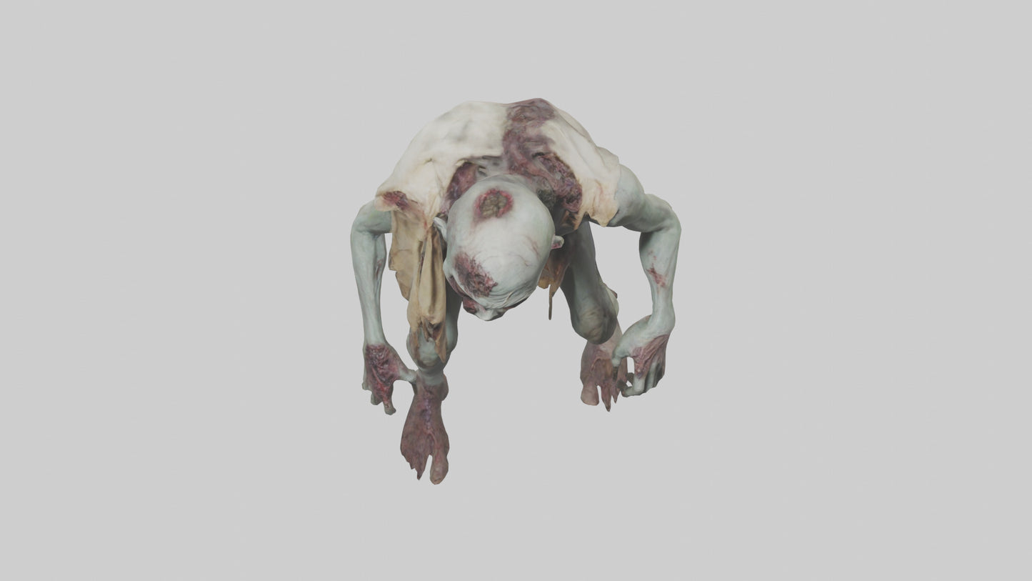 3D model Rotting Zombie model 2 VR / AR / low-poly