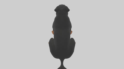 Rottweiler sitting model VR / AR / low-poly