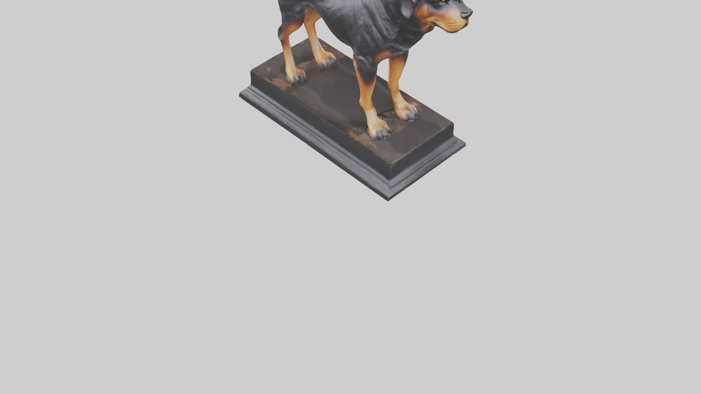 3D model Rottweiler statue model VR / AR / low-poly