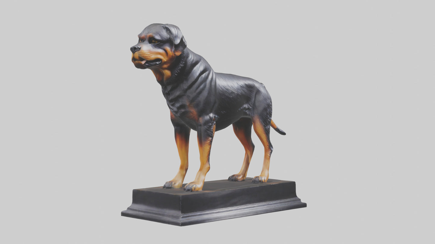 3D model Rottweiler statue model VR / AR / low-poly