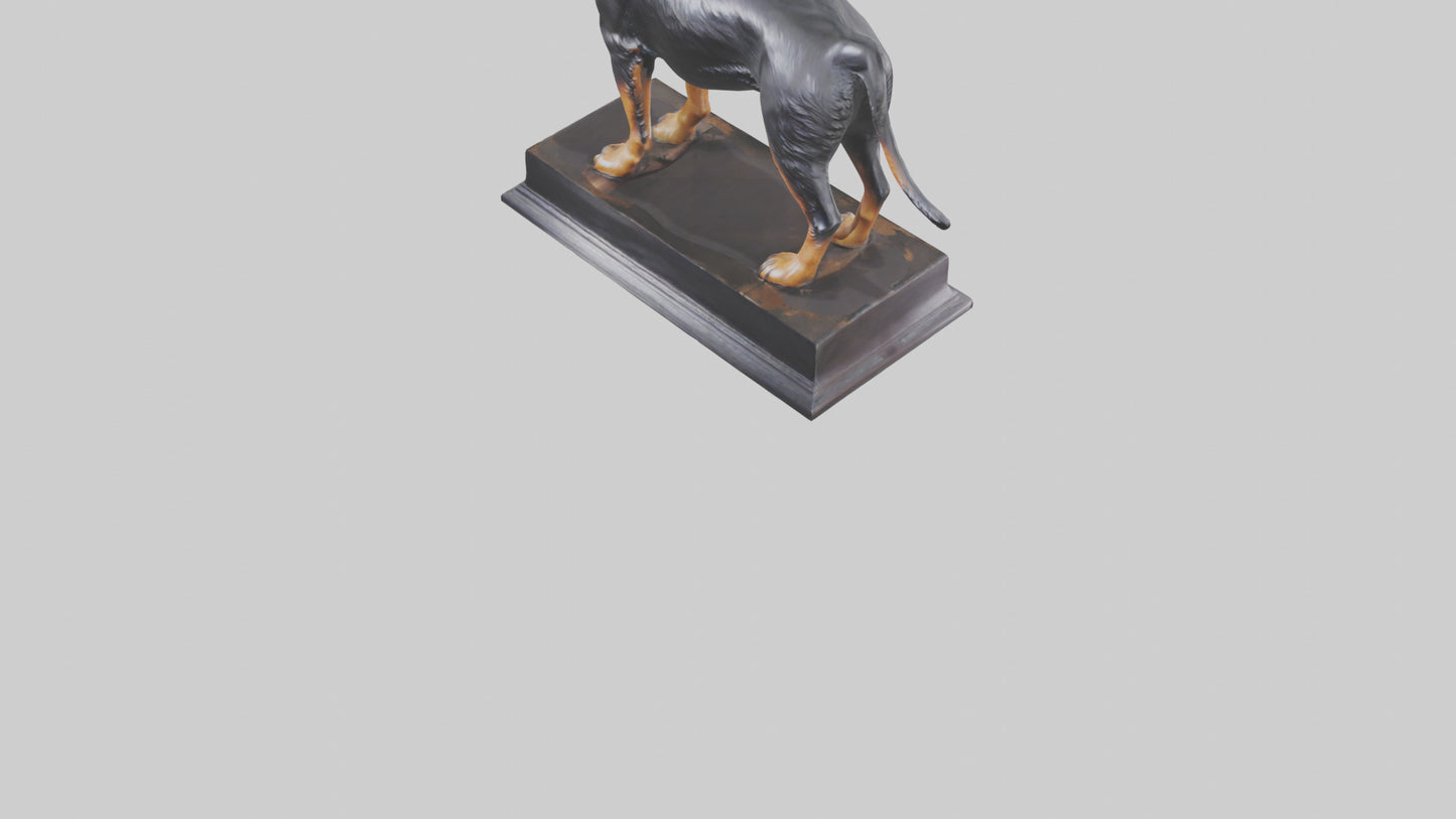 3D model Rottweiler statue model VR / AR / low-poly