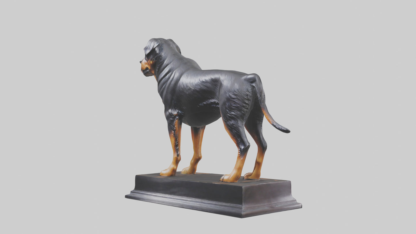 3D model Rottweiler statue model VR / AR / low-poly