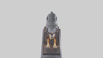 3D model Rottweiler statue model VR / AR / low-poly
