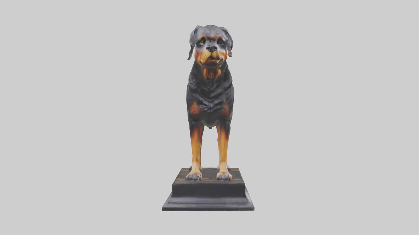 3D model Rottweiler statue model VR / AR / low-poly