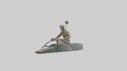 3D model Rower in Motion statue model VR / AR / low-poly