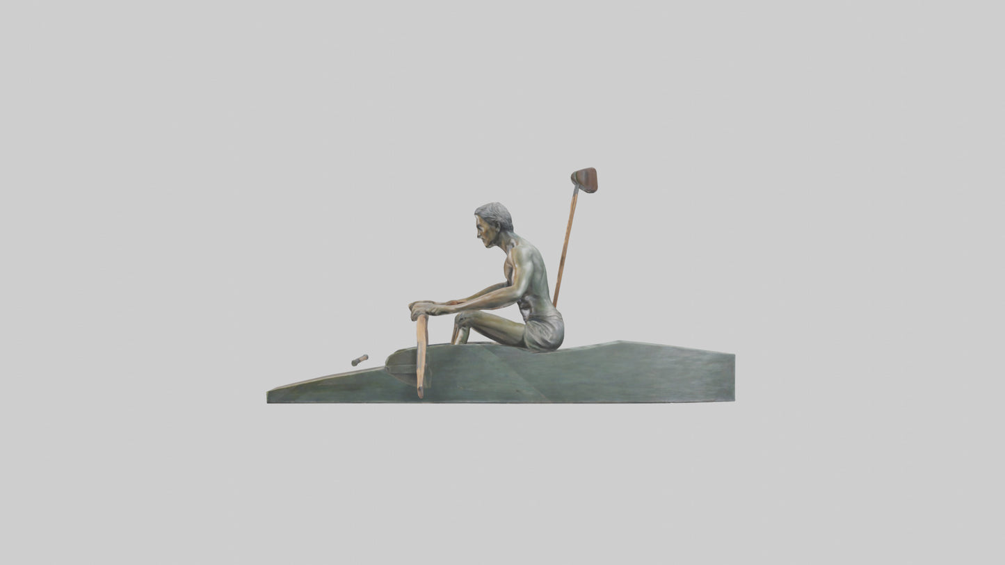 3D model Rower in Motion statue model VR / AR / low-poly