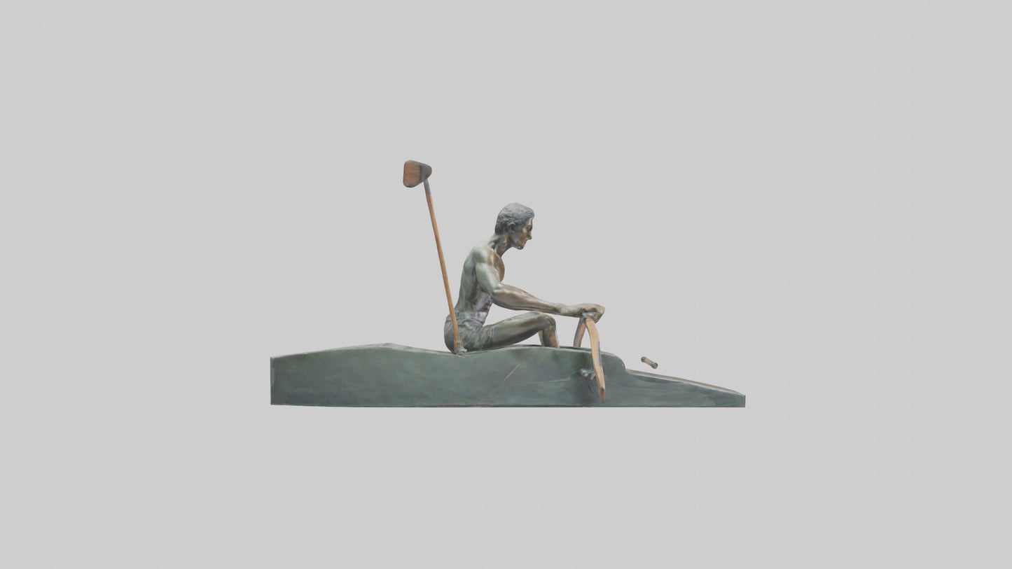 3D model Rower in Motion statue model VR / AR / low-poly