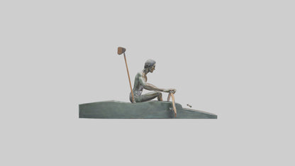 3D model Rower in Motion statue model VR / AR / low-poly