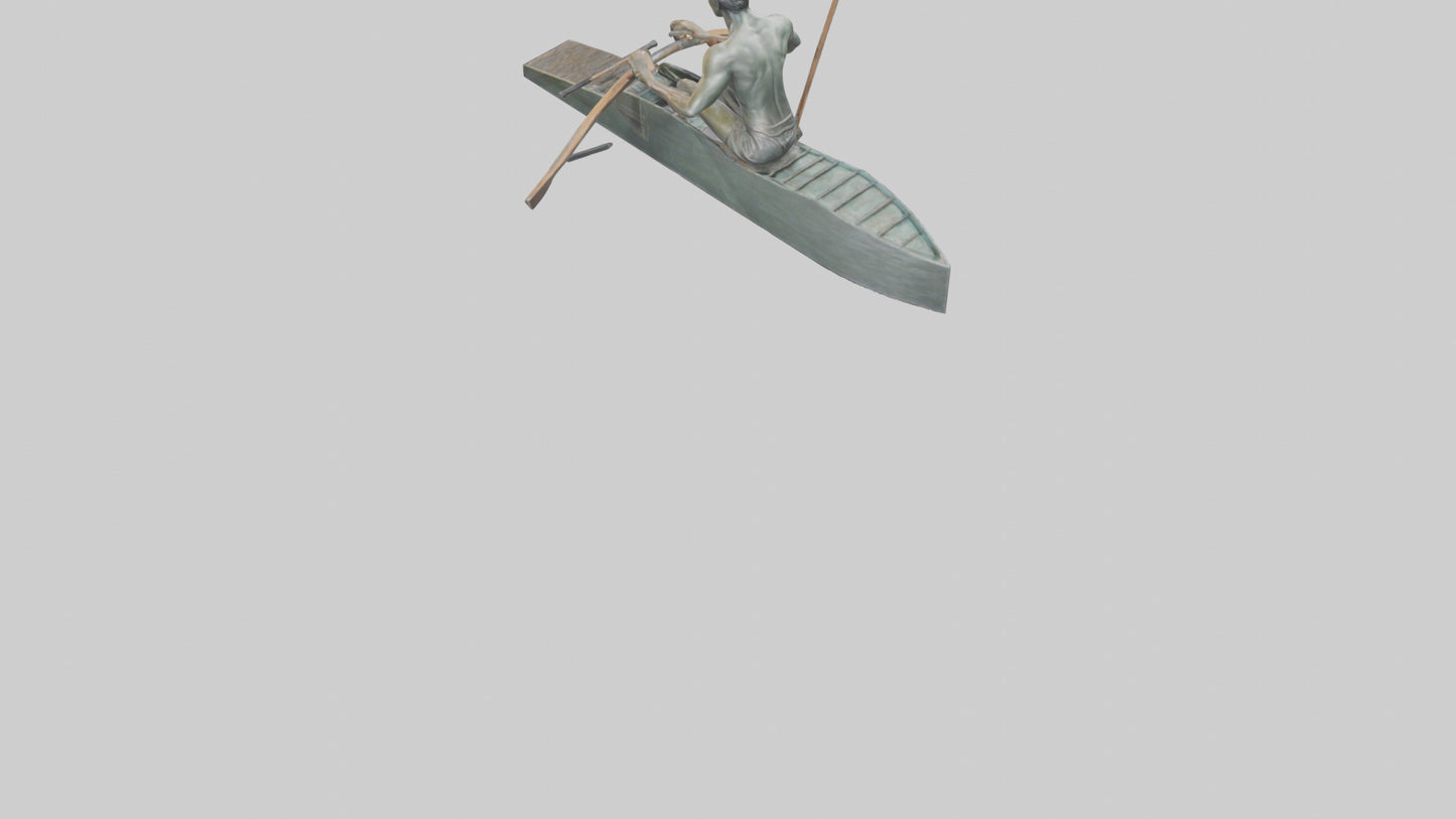 3D model Rower in Motion statue model VR / AR / low-poly