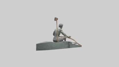 3D model Rower in Motion statue model VR / AR / low-poly