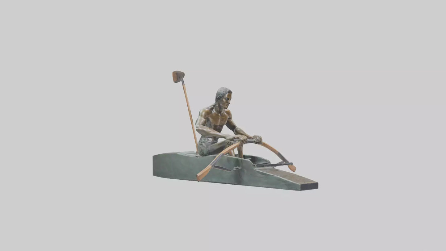 3D model Rower in Motion statue model VR / AR / low-poly