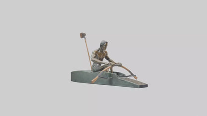 3D model Rower in Motion statue model VR / AR / low-poly