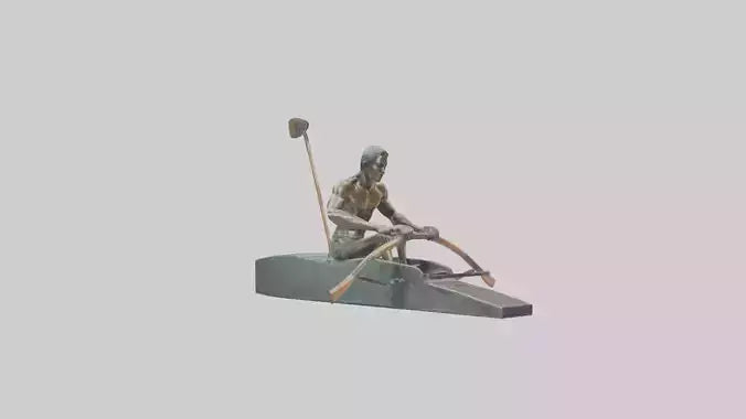 3D model Rower in Motion statue model VR / AR / low-poly