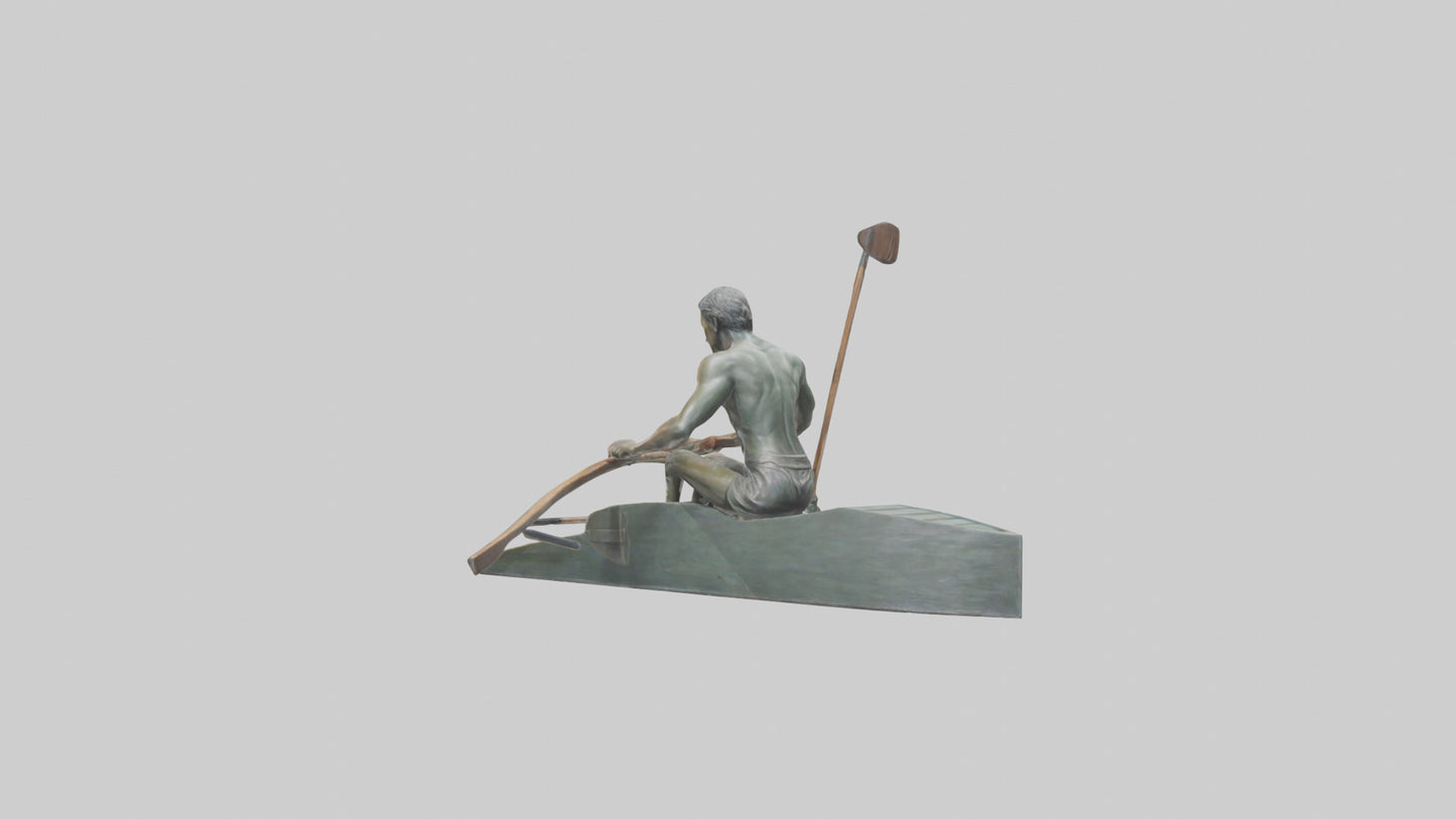 3D model Rower in Motion statue model VR / AR / low-poly