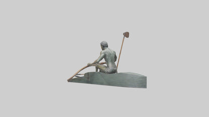 3D model Rower in Motion statue model VR / AR / low-poly