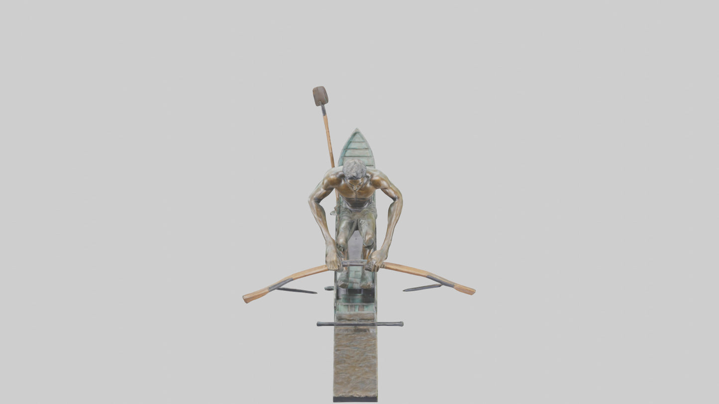 3D model Rower in Motion statue model VR / AR / low-poly