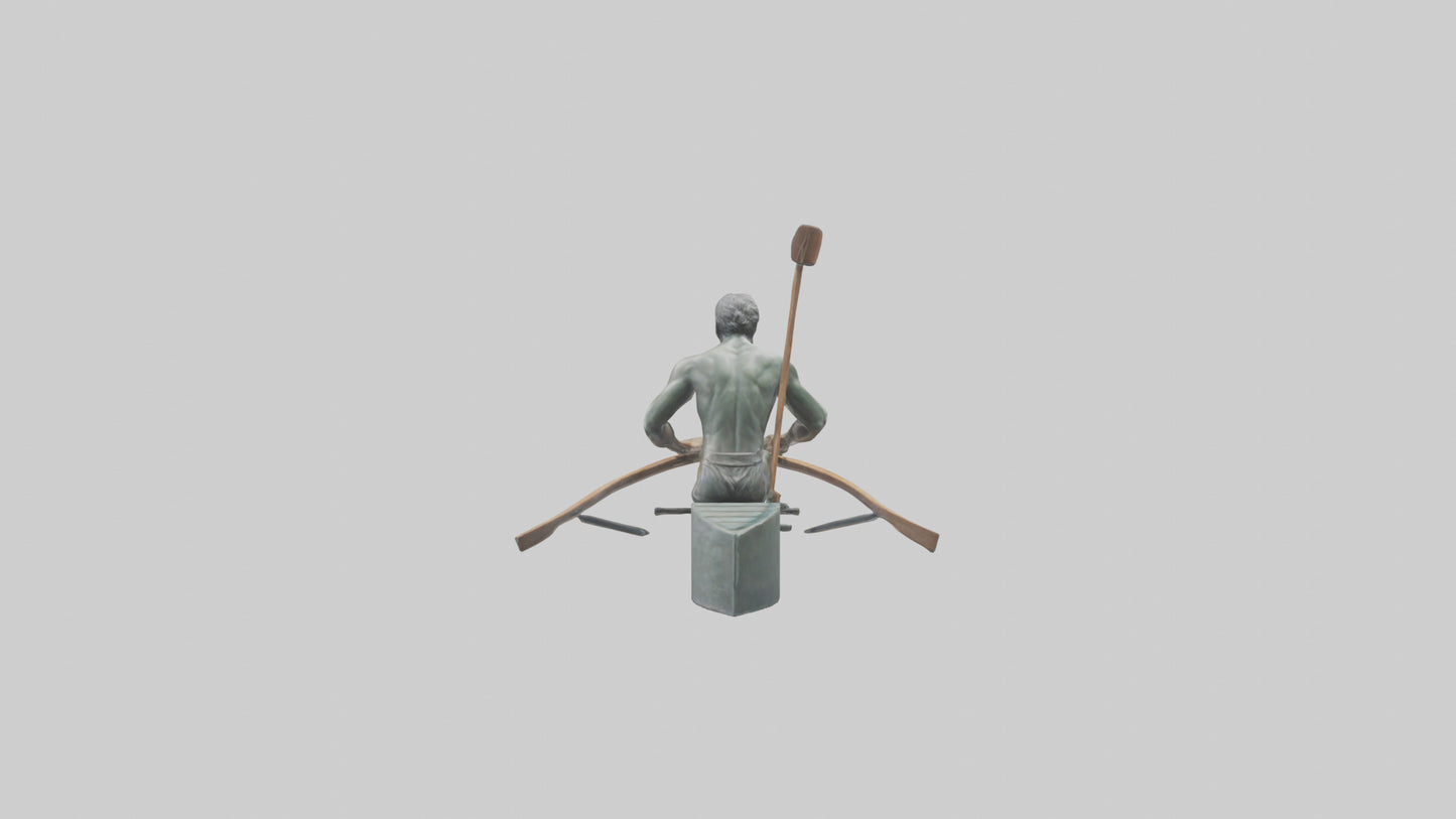3D model Rower in Motion statue model VR / AR / low-poly