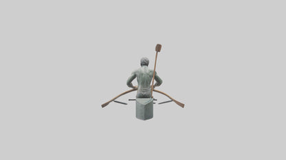 3D model Rower in Motion statue model VR / AR / low-poly