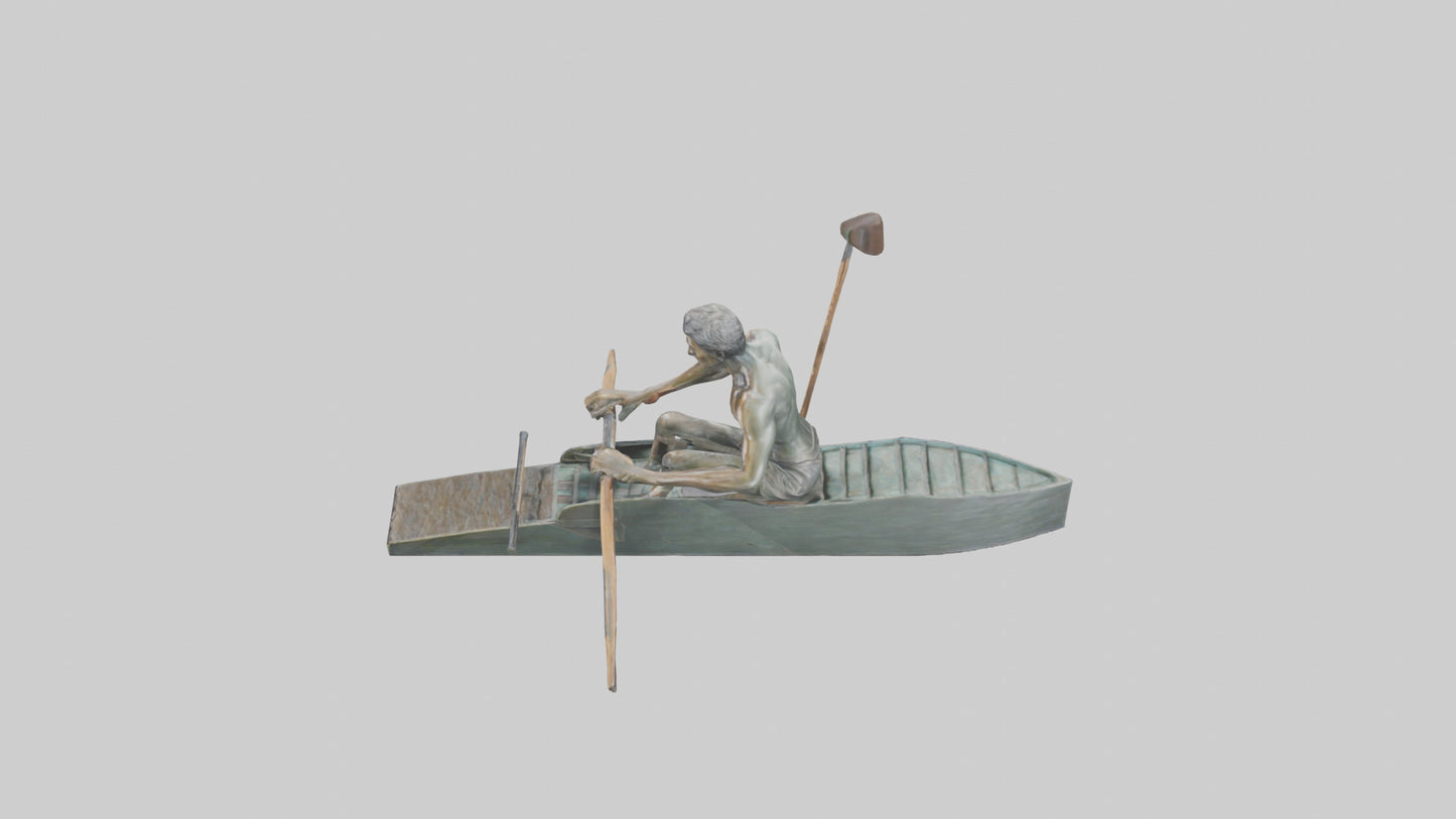 3D model Rower in Motion statue model VR / AR / low-poly