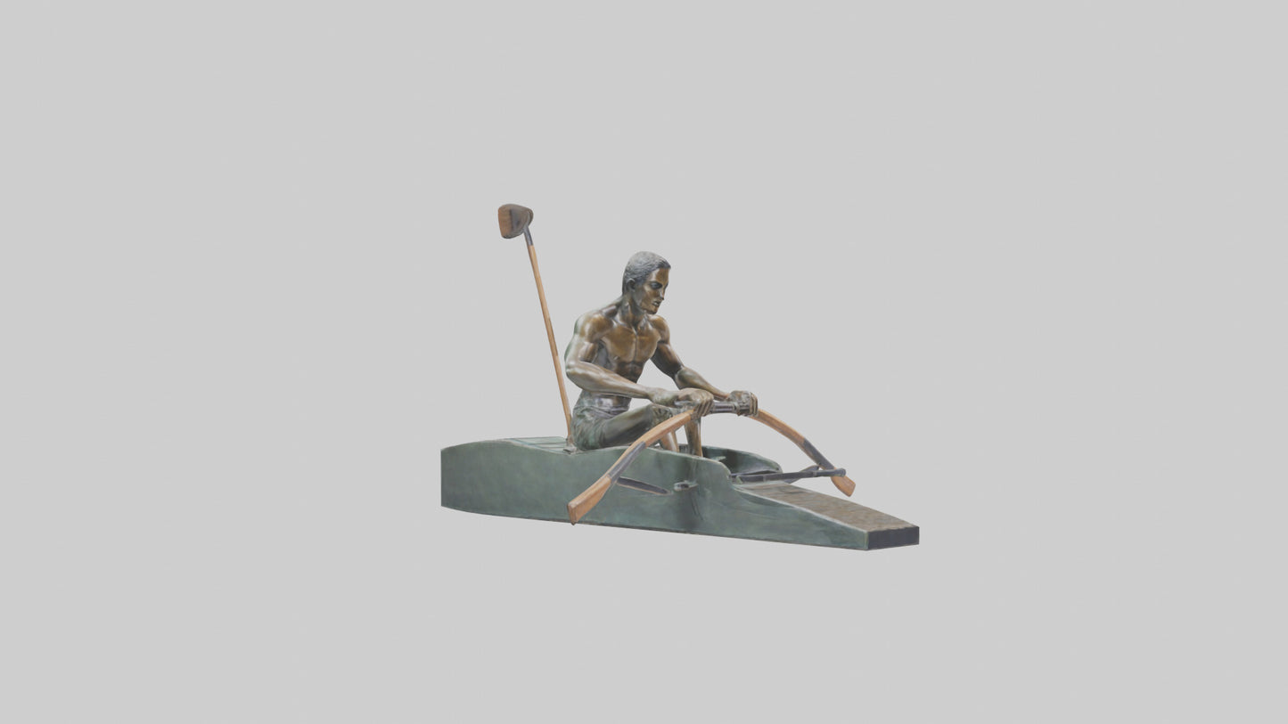 3D model Rower in Motion statue model VR / AR / low-poly